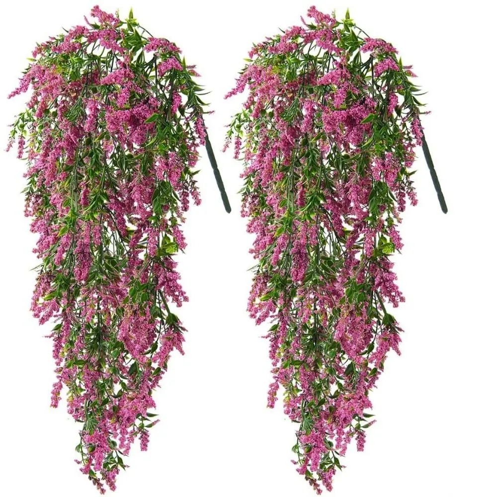 High Quality Multicolor Wisteria Flower Garland DIY Accessories Artificial Lavender Vine Green Leaves Fake Flower Wall Hanging Ornament Party Supplies