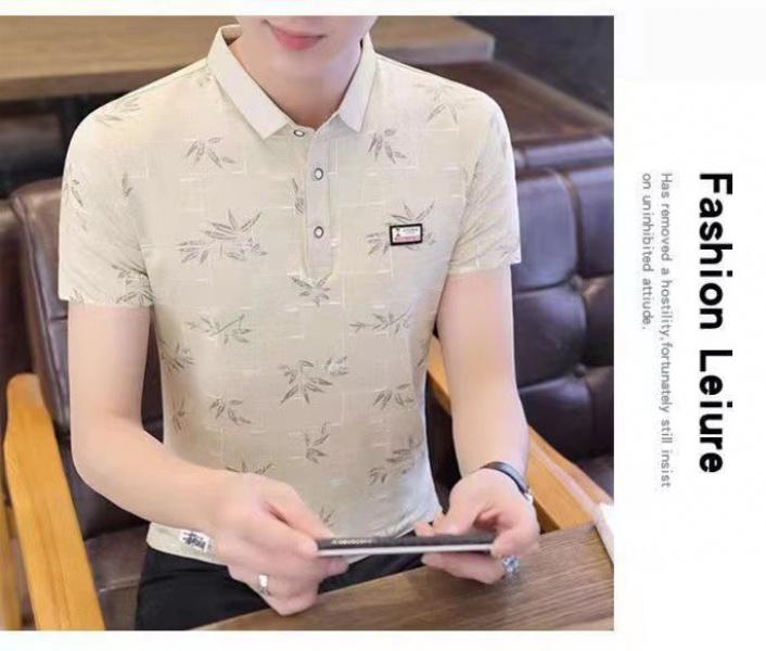 Product Introduction of New High Quality 95 Summer Men's Short-Sleeved T-shirt Cotton Korean Style Stand Collar Polo Men's Hemming Trendy Top 9