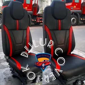 Sarung jok mobil truk Nissan Quester bonus cover stir / Cover jok mobil truk Nissan Quester / variasi / aksesoris kendaraan Car No Warranty Red plastik lentur tosca hitam tanpa garansi w dasbor