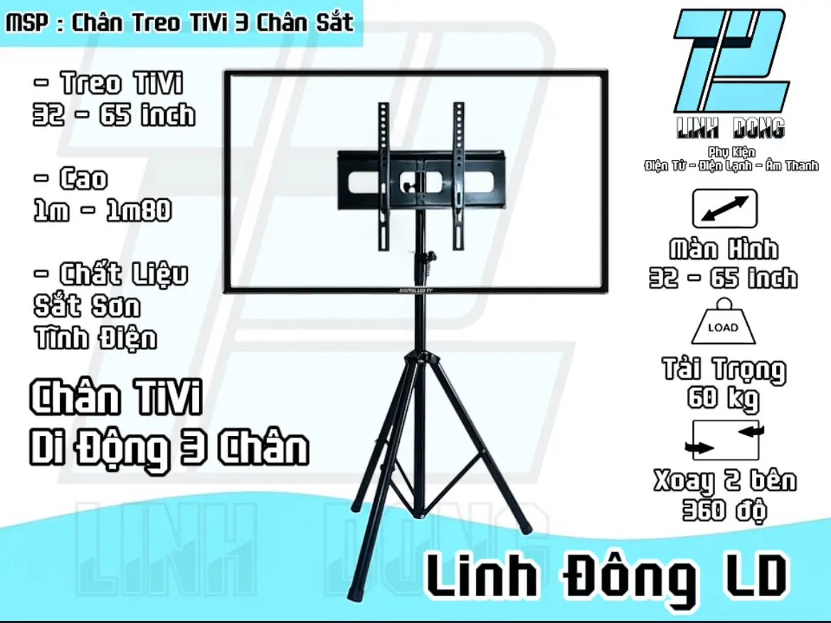 Chân Treo TiVi – Chân TiVi 3 Chân – Chân Treo TiVi Sắt Sơn Tĩnh Điện – Chân Treo TiVi 32inch - 65inch