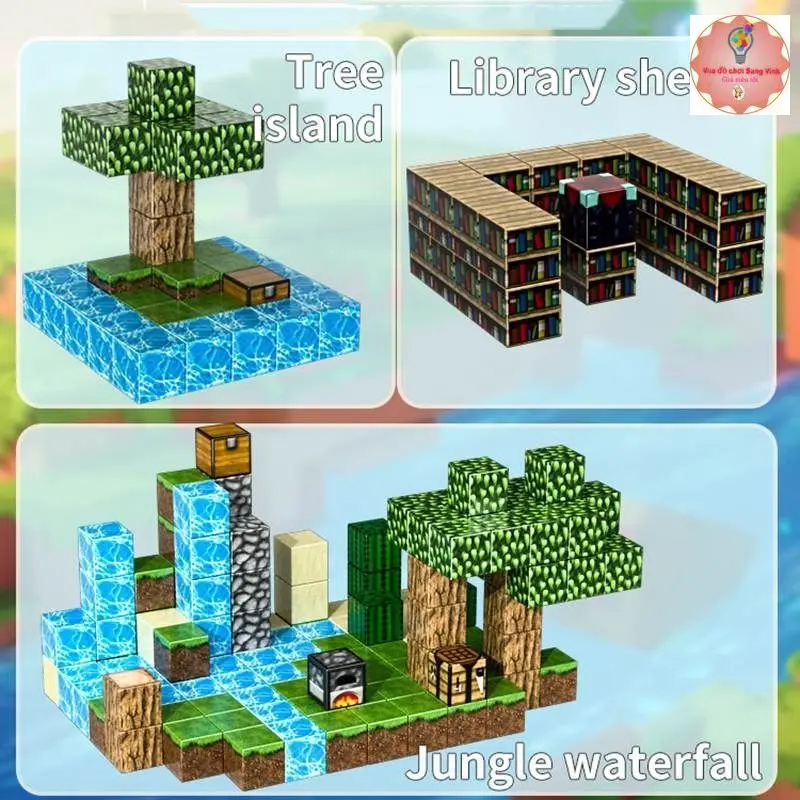 Mô Hình Lắp Ráp Minecraft Từ Các Khối Nam Châm Block Minecraft Nam Châm Đồ Chơi Xây Dựng Các Khối Nam Châm Minecraft 7