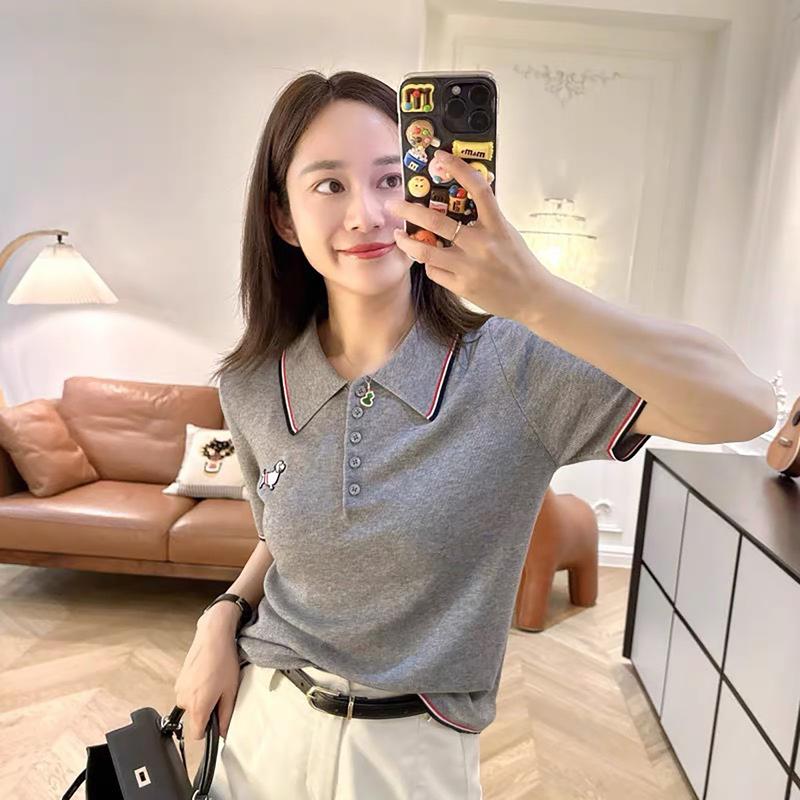 Áo Polo Thêu Chú CÚN Đáng Yêu Chất Len Mongtoghi Mỏng Nhẹ Mát Hàng QC Minxu Shop PZ61