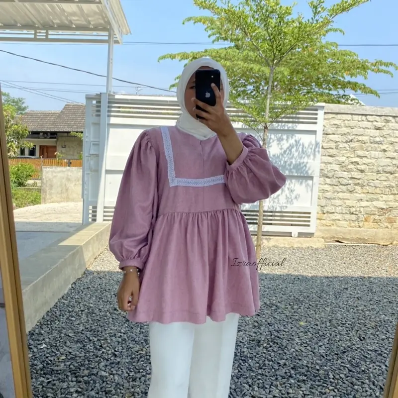 Blouse Lerry - atasan bahan katun - Size S M L XL XXL 3XL 5L - atasan wanita - korea style - atasan jumbo 3