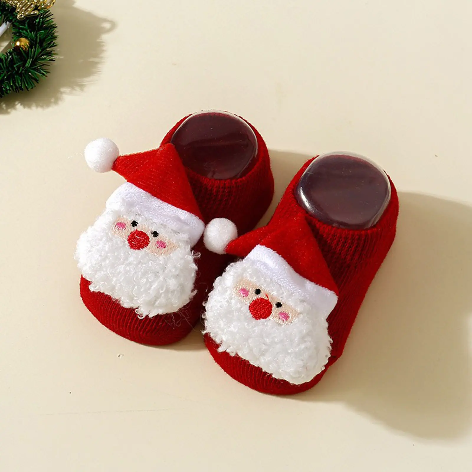 Christmas Baby Girl Non-Slip Socks 3D Santa Claus/Tree/Deer/Snowman/Boots Warm Floor Crawling Socks