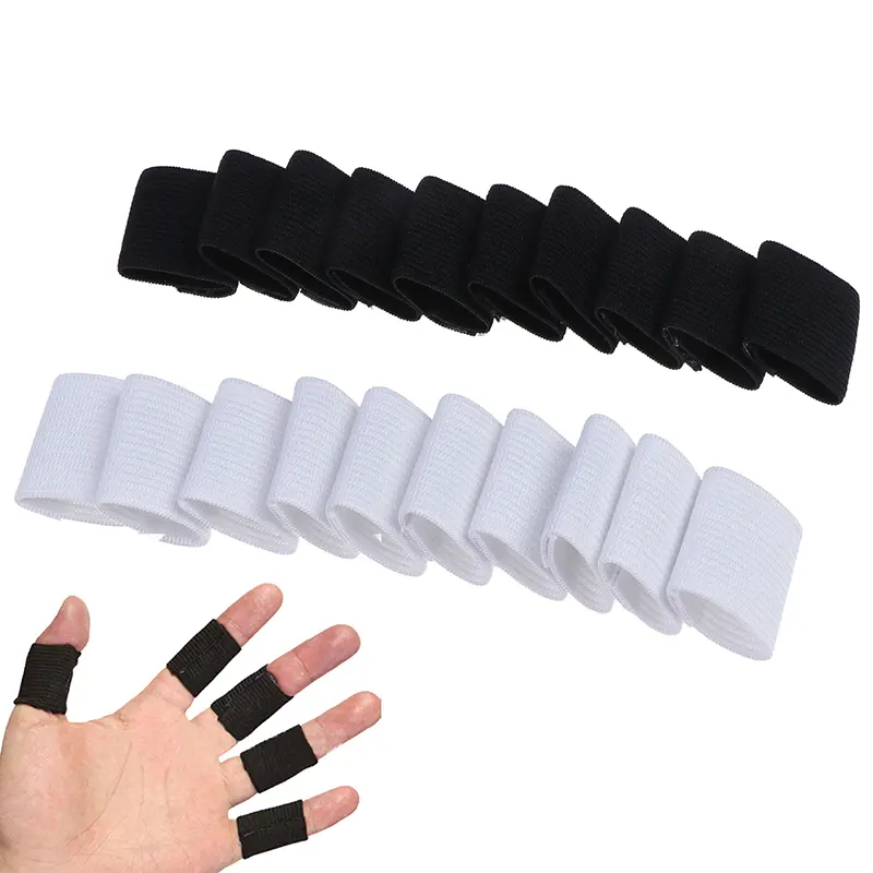 10pcs Vinger Mouw - Finger Support untuk Arthritis, Olahraga dan Aktivitas Luar Ruangan - Hitam, Dewasa - Sandal, Warna Tangan Lengan