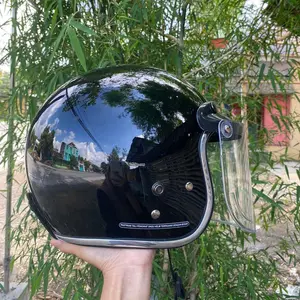 Helm Bogo Retro List Chrome Dewasa