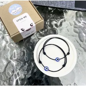 TERMURAH PACKING PAKE BOX!!! RR_ACCECORIS BISA COD  Gelang Couple eye blue free box