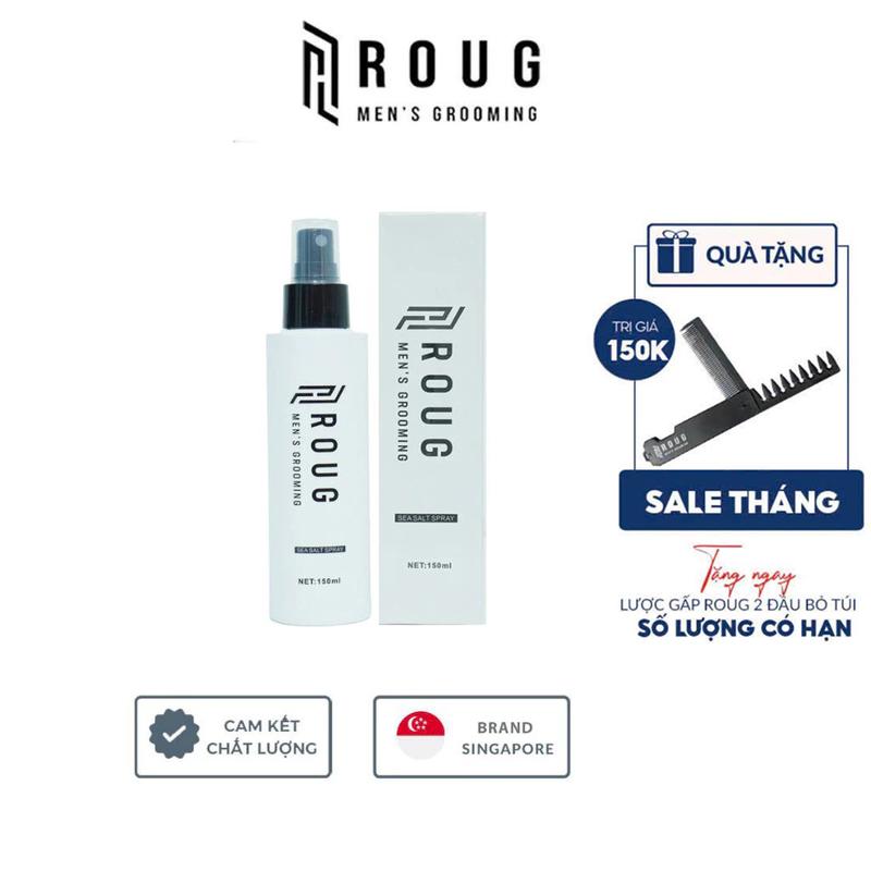 Xịt tạo phồng tóc Roug Men's Grooming Sea Salt Spray 150ml Ver 2 chính hãng Singapore + Tặng lược gấp gọn Limited