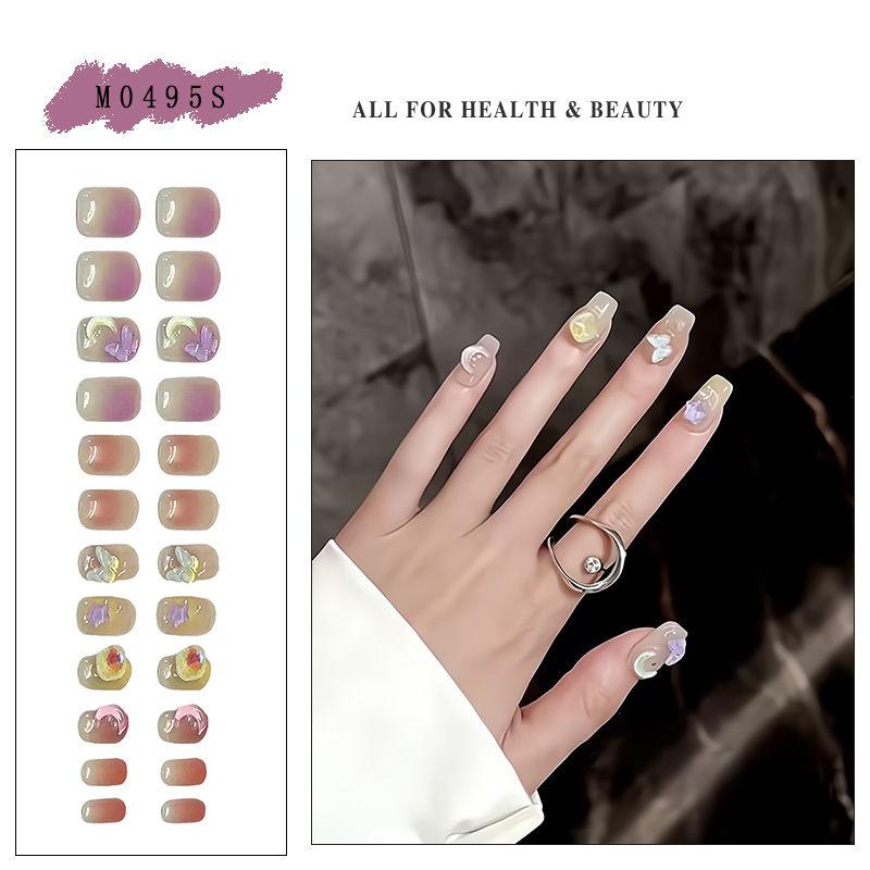 Product Introduction of [Summer Dopamine]Y2K Purple Star Fake Nails 2025 New Ice Nude Nail Patch Cute and Sweet Easy to create fingertip fashion    linhpressonnails 4