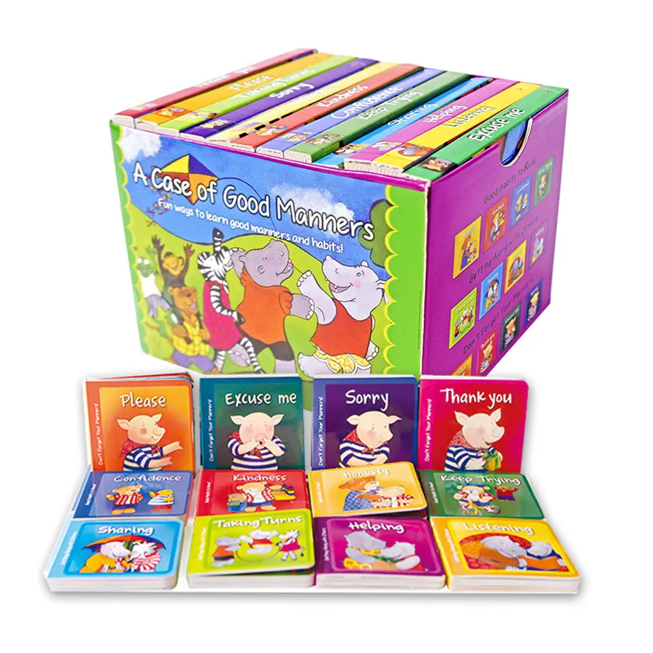 【12 Books】A Case of Good Manners 12 books box set, Children's Hard Board Book, English Education Book for 2-6Age.