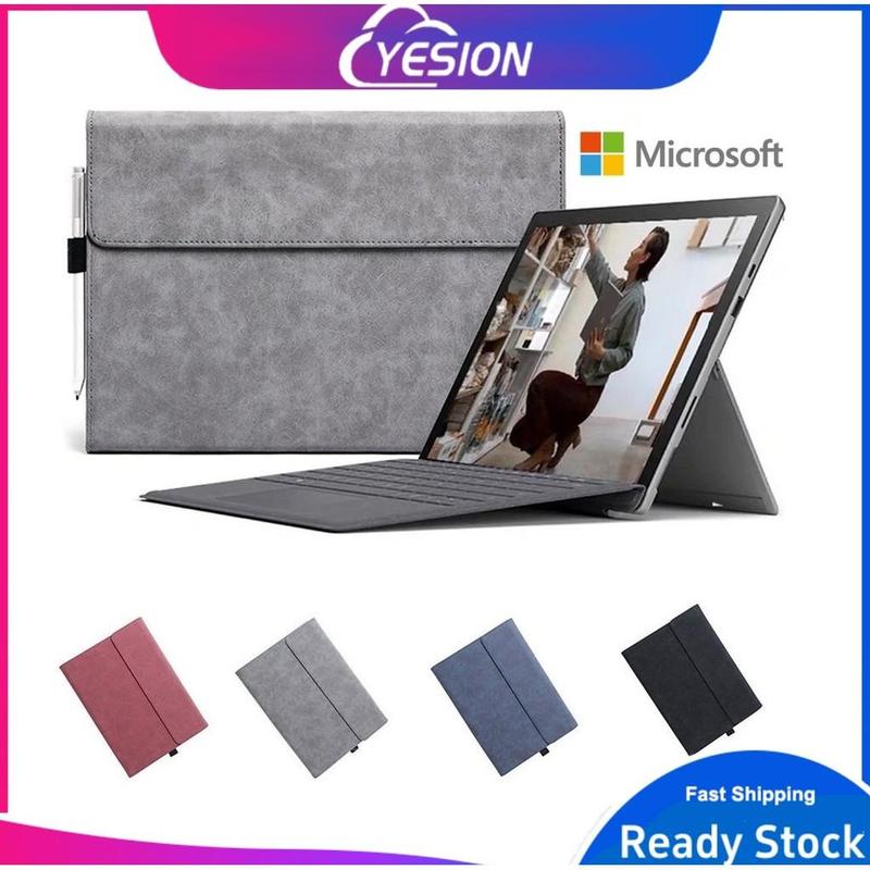 Vỏ bảo vệ lật, dành cho Microsoft Surface Pro X, 11, 10, 9, 8, 7 +, 7 Pro, 6, 5, 4, 3, Go da Surface, Bao da bảo vệ máy tính bảng, Tay áo, Không thấm nước, Túi đứng, 12, 12, 3 inch