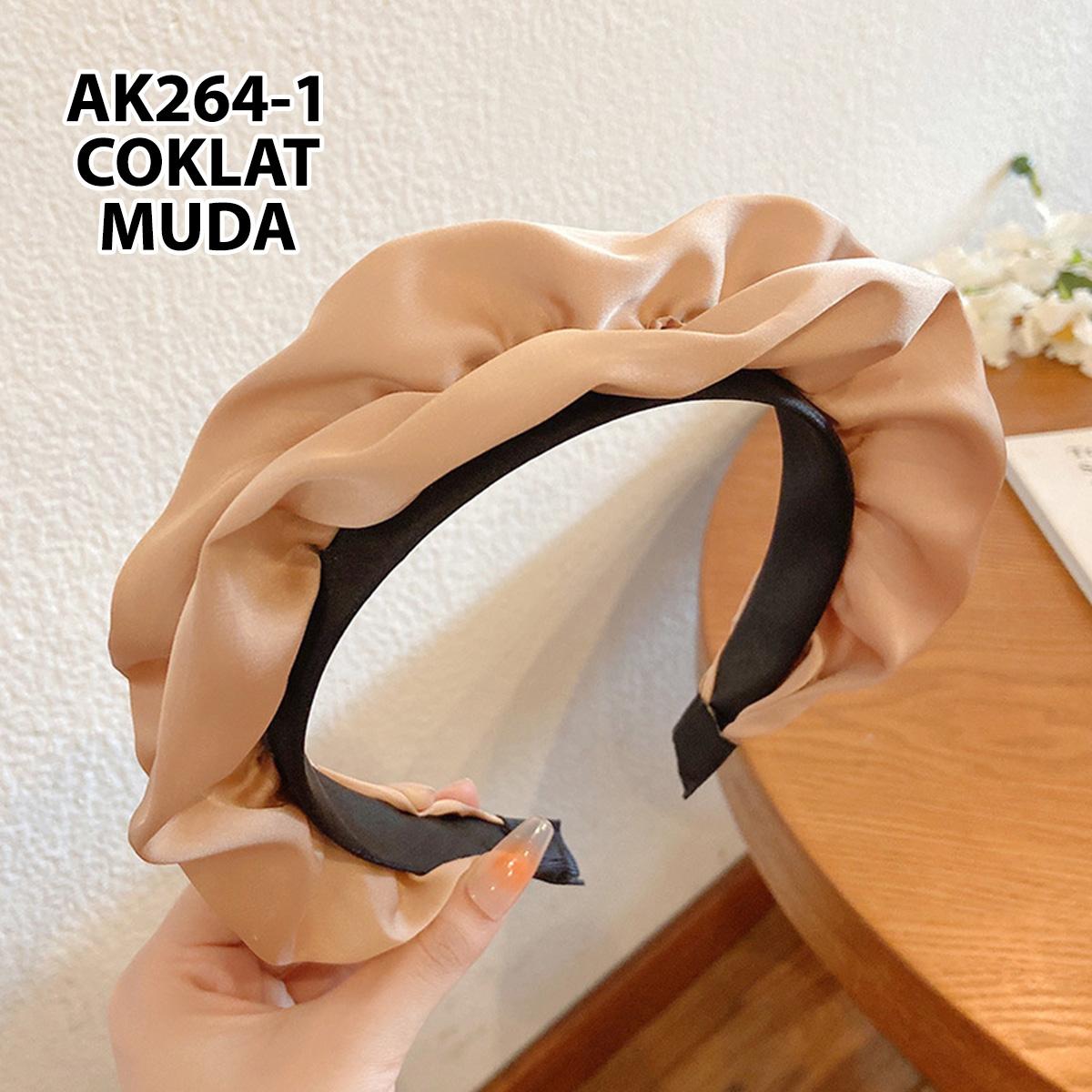 Minzo Bando Scrunchie Wanita Korea Motif Polos Bandana Headbands Kerut Ruffle Aksesoris Hiasan Rambut Dewasa Lucu