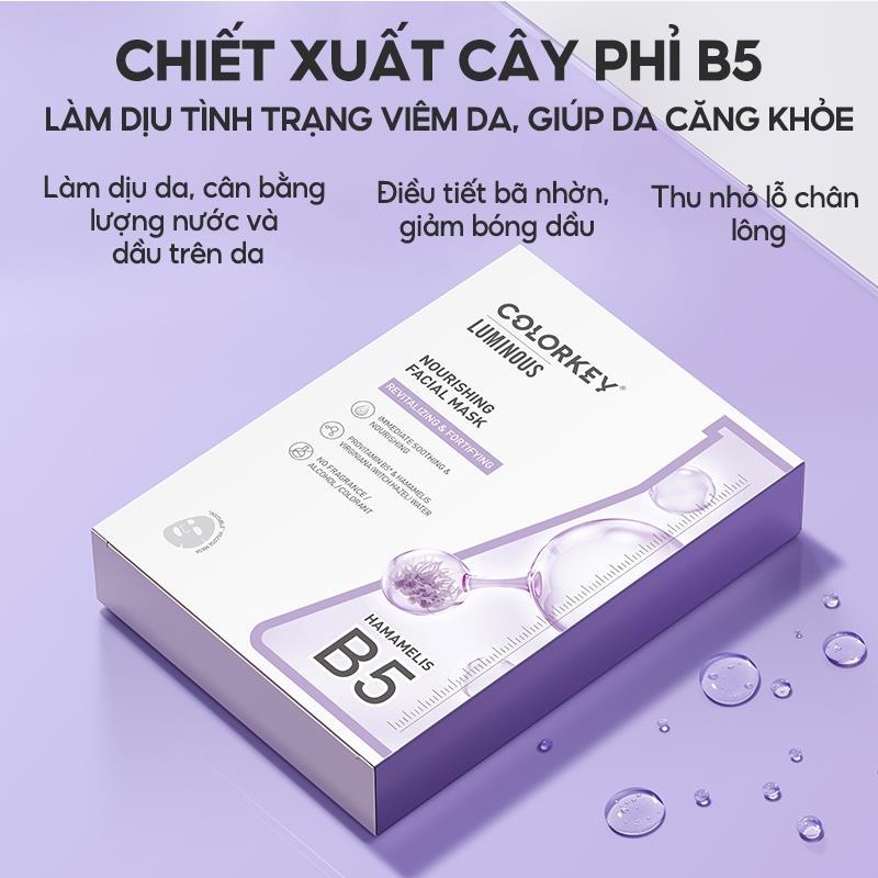 {Beiling Beauty Makeup} Mặt Nạ Giấy Cấp Ẩm Colorkey Luminous Vitamin B5 Facial Mask 25ml Skincare Collagen 3