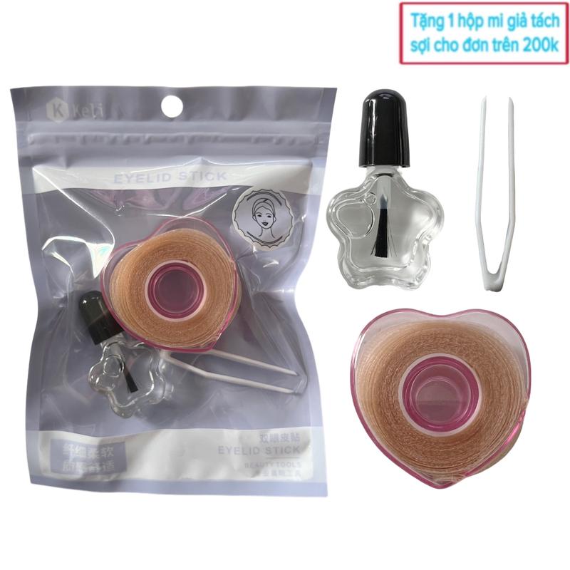 Set kích mí lưới tàng hình KELI Eyelid Stick dạng cuộn, sẵn nhíp và keo dán
