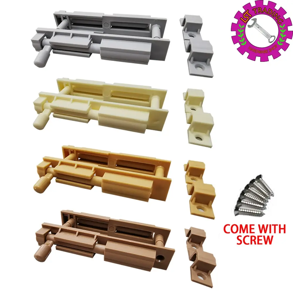 [READY STOCKS] PVC DOUBLE BOLT / PLASTIC DOOR BOLT LOCK / SELAK KUNCI PINTU PLASTIK / DOUBLE BARREL BOLT PLASTIK