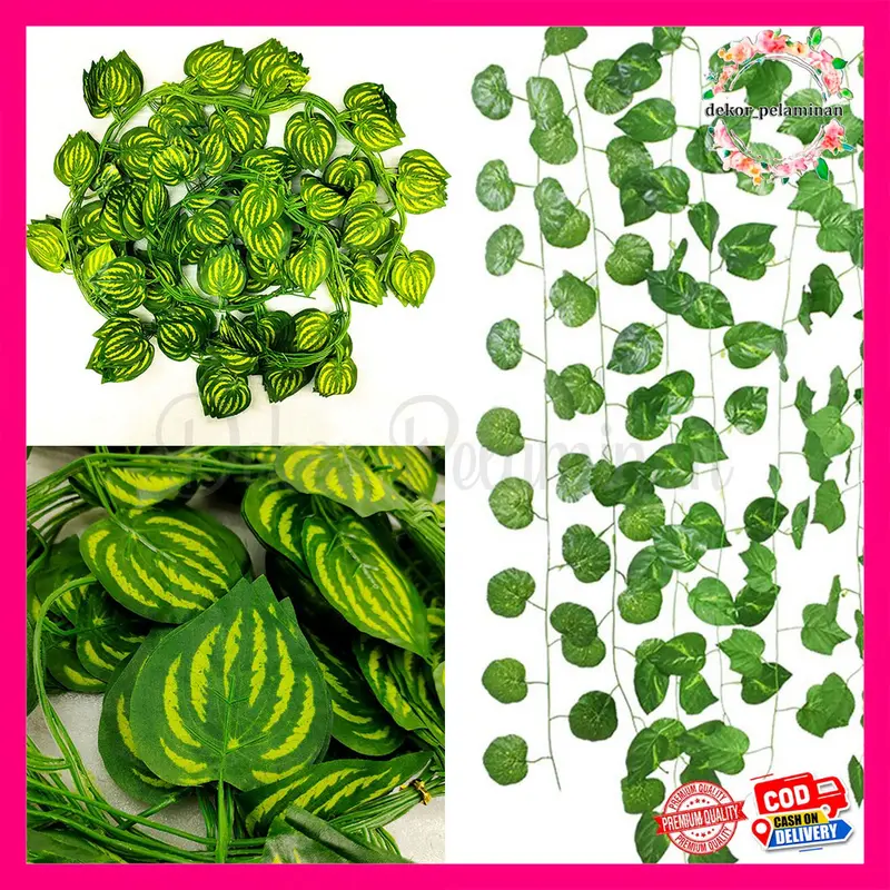 DAUN RAMBAT SULUR ARTIFICIAL GARLAN Besar (240cm) / Kecil (220cm) - JUNTAI RAMBAT HIASAN DEKORASII 0