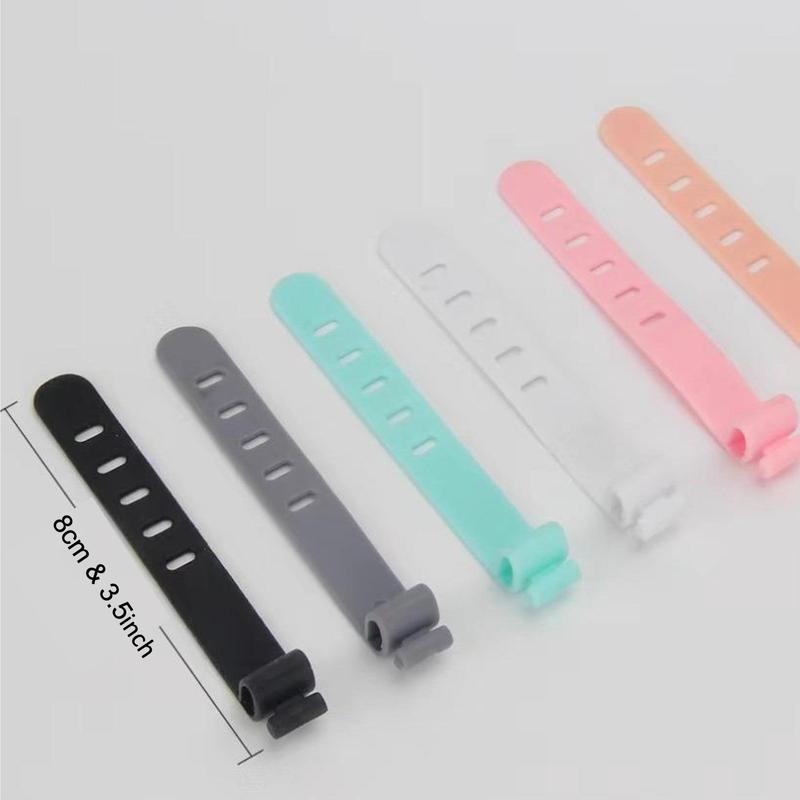 Mixed Color Silicone Cable Organizer, 10pcs/30pcs/60pcs Reusable Wire Cable Ties, Cable Winder, Wire Organizer, Cable Cord Storage Holder 1