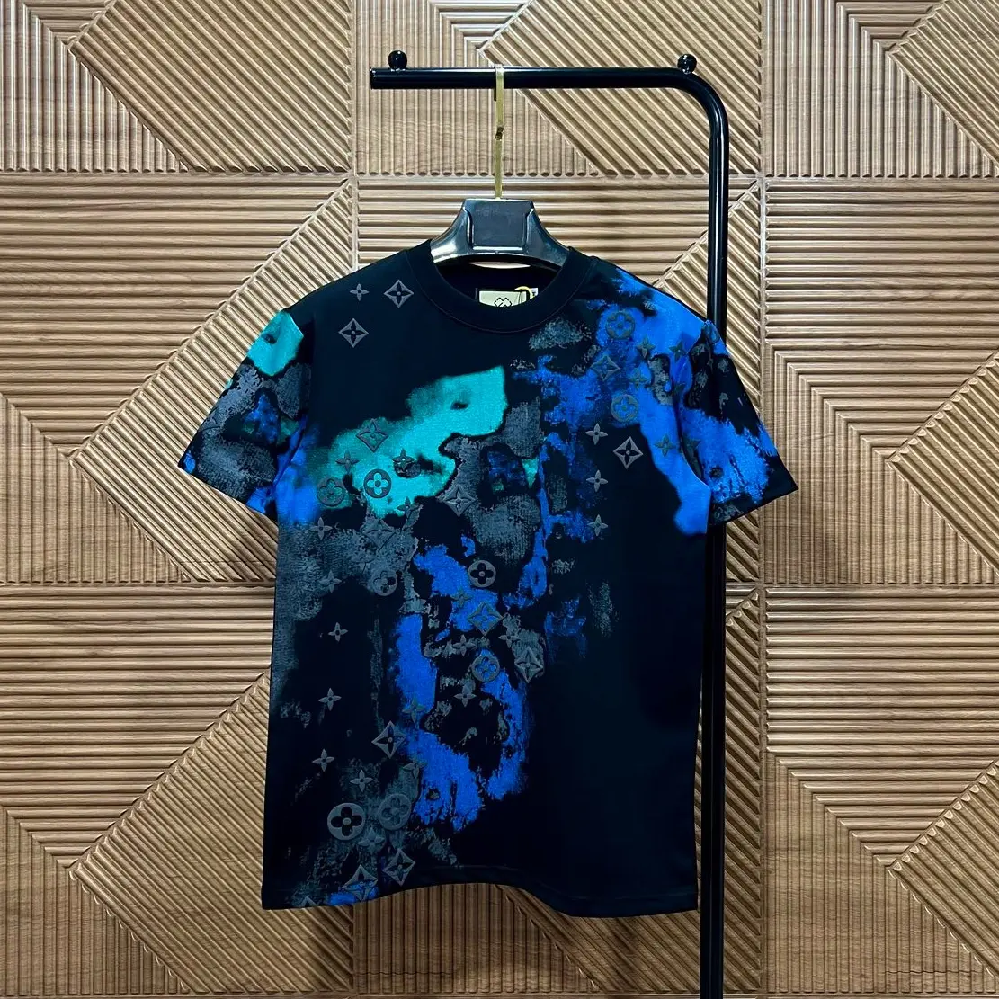 (M04)Áo thun cổ tròn in loang 2M, chất cotton 2C