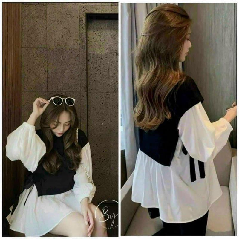 Áo bầu dài tay thơi trang mẹ bầu