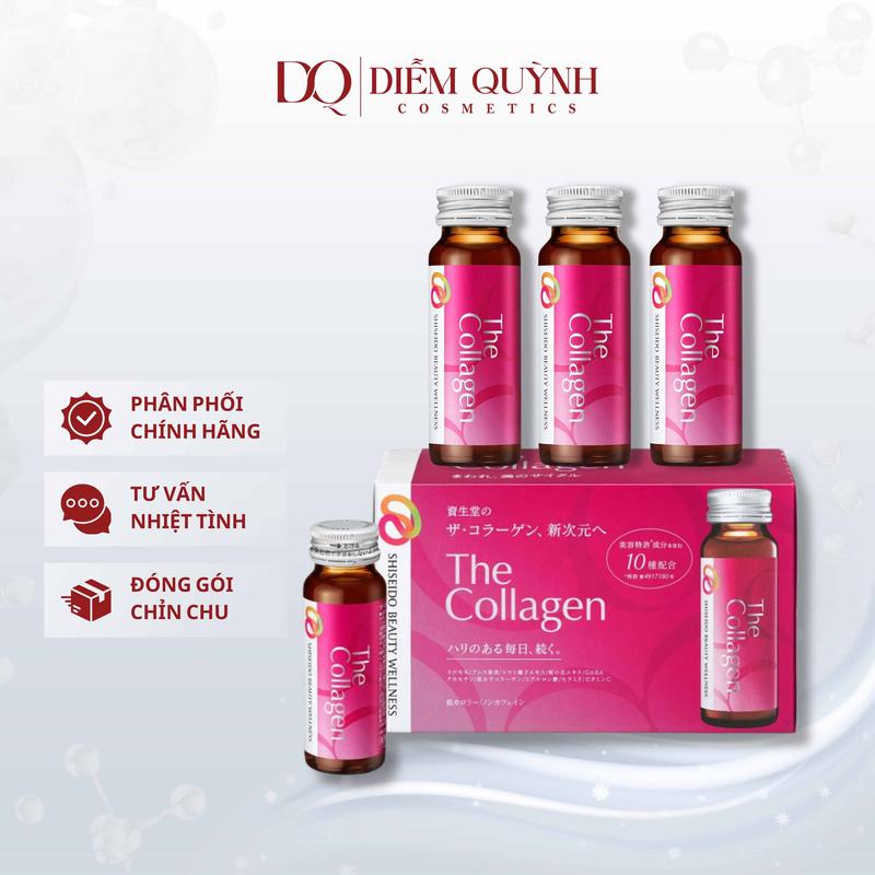Nước uống The Collagen Shiseido đẹp da Nhật Bản - hộp 10 lọ