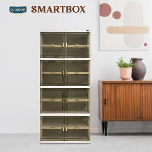 Naiba - Rak Sepatu Susun Tertutup Smart Box Nandos Box Sepatu Lemari Sepatu Minimalis Pintu Transparan