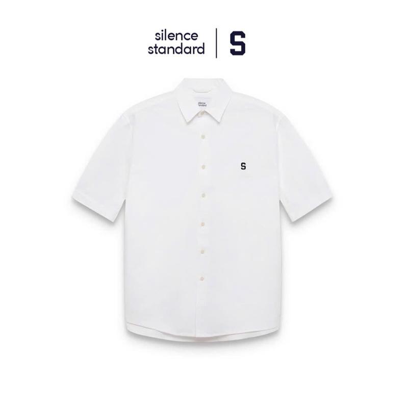 Áo sơ mi ngắn tay SilenceStandard Eco Oxford logo S/basic Menswear Nam. [so12]
