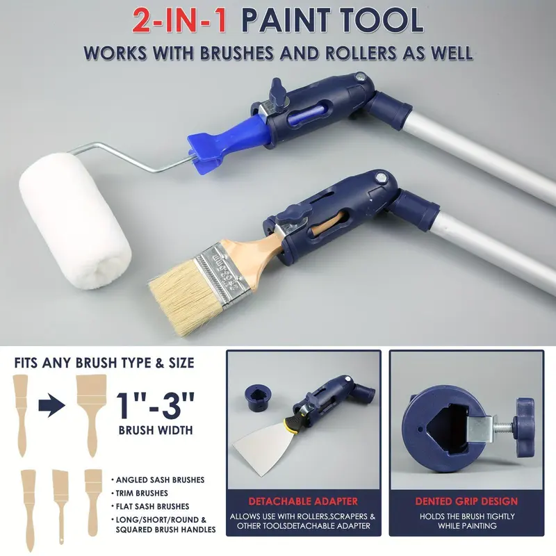 Paint Roller Extension Pole, Multi-angle Paint Brush Extension Tool, Hand Tool Accessories For High Ceilings 4