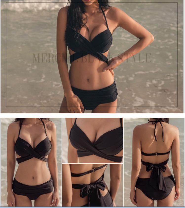 Product Introduction of [two piece triangle]Bikini Sexy Three-Point Army Green Steel Bracket Push up Cup Sexy Push-up Personality Bandage Split Swimsuit Women's Two-Piece Triangle 14