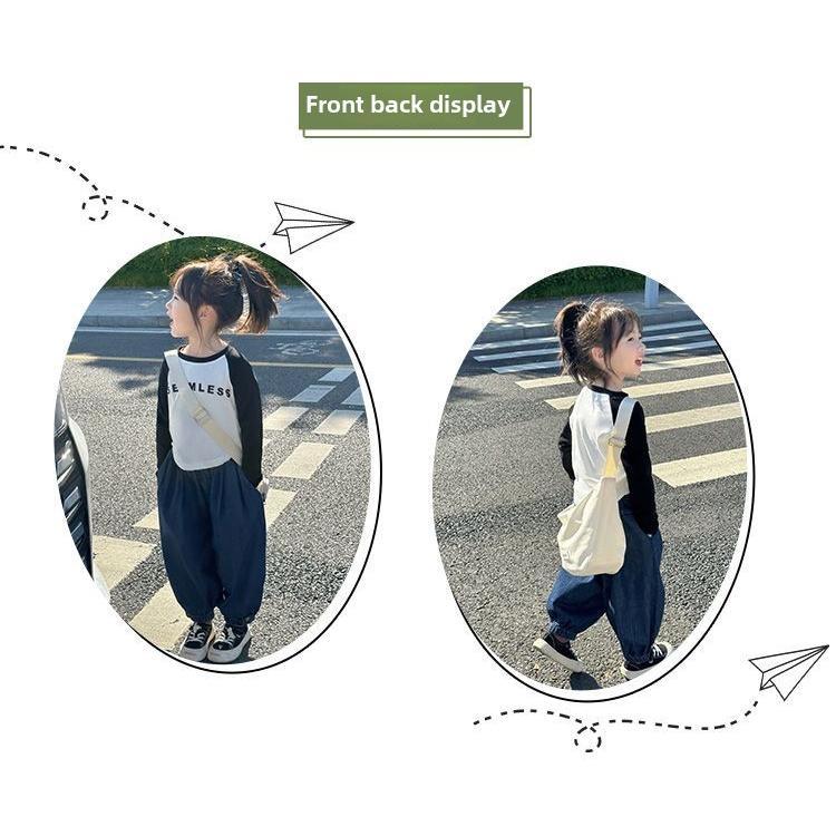 De Rong Raglan Long Sleeve T-Shirt 2024 Autumn New Color-Block Raglan Sleeve Slim Fit Base Shirt for Kids 7