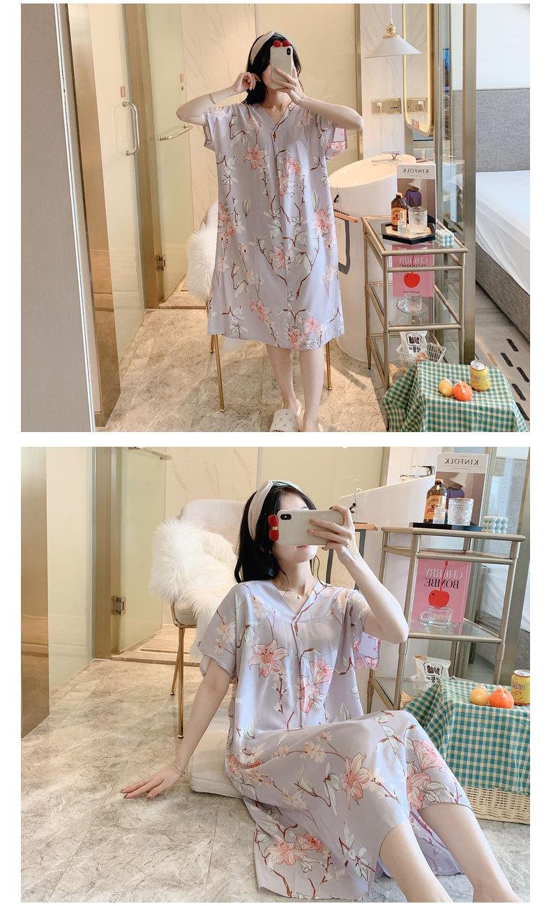 Product Introduction of Váy Ngủ Cotton Và Lụa, Dành Cho Nữ, K42, Hàng Mới Về Mùa Hè, Ngắn Tay, Đồ Ngủ In Hình Hoạt Hình, Phong Cách Hàn Quốc, Cỡ Lớn, Dáng Rộng Vừa Vặn, Đồ Mặc Ở Nhà Bằng Lụa Cotton, Hợp Xu hướng 20