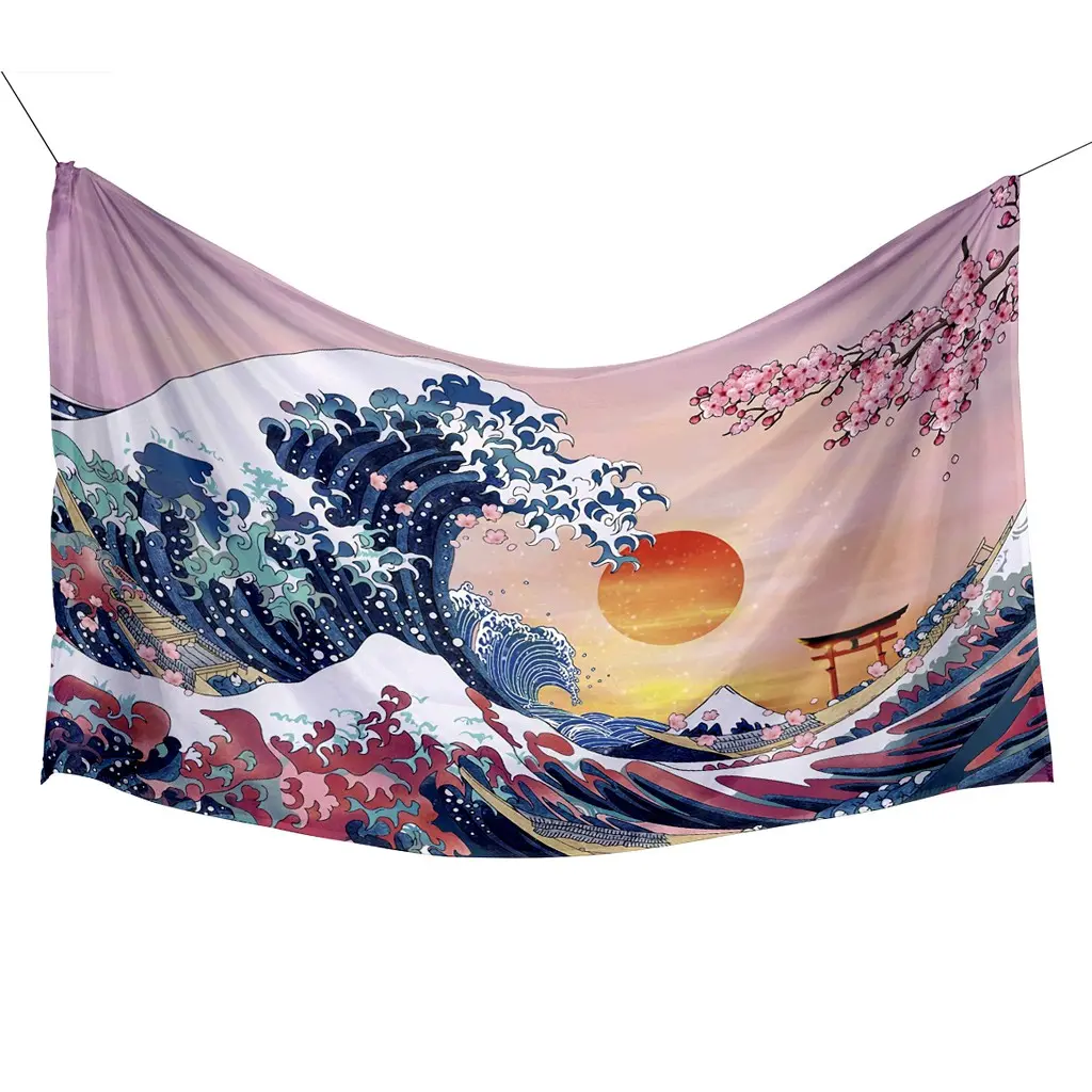 Bendera Hiasan Dinding Kanagawa Japanese Art