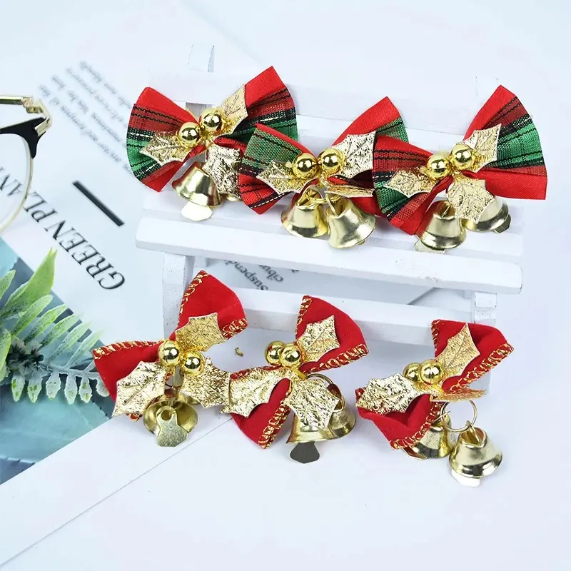 Nơ Giáng Sinh Mini Có Chuông, Đồ Trang Trí Quà Tặng Thủ Công Tự Làm, Đồ Trang Trí Treo Cây Giáng Sinh, Năm Mới, Trang Trí Nhà Cửa