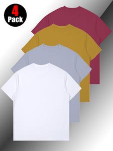 Men's Solid Color Short Sleeve Tee, Quick Drying Breathable Sweat-absorbing T-shirt, Casual Comfy Top for Summer