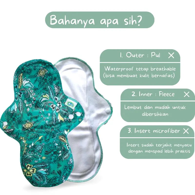 [PREMIUM] Menspad GG LEMBUT DaY night pantyliner pembalut kain BISA DI CUCI ULANG LEBIH HEMAT BERSNI 7