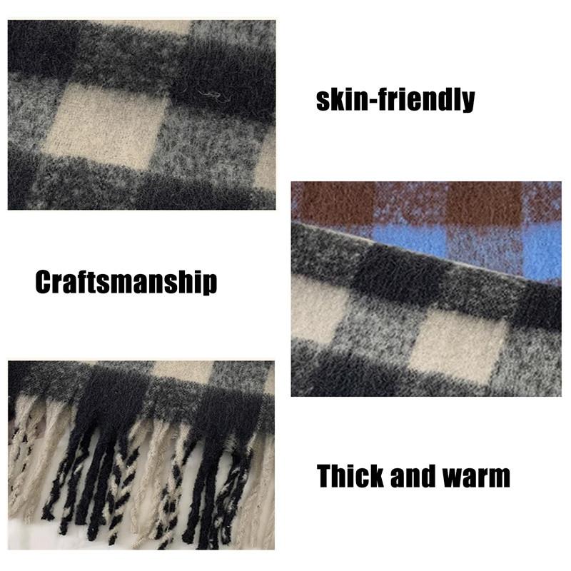 Product Introduction of Women Casual Plaid Fringe Scarves 18