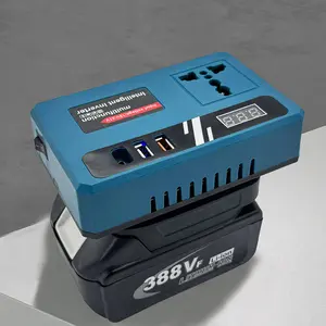 Inverter Daya Baterai DC18V/21V Ke 220V AC Antarmuka USB Ganda DC5V Ringan