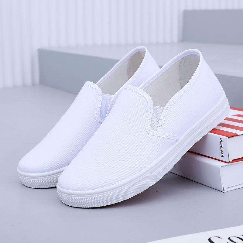 Giày Vải Lao Động Bắc Kinh, Giày Nam Và Nữ, Phẳng Màu Trắng, Không Trơn Trượt, Giày Thường Ngày Cổ Thấp, Giày Y Tá, Thoáng Khí, Dễ Phối Đồ, Giày Trắng, Năm 2023 4