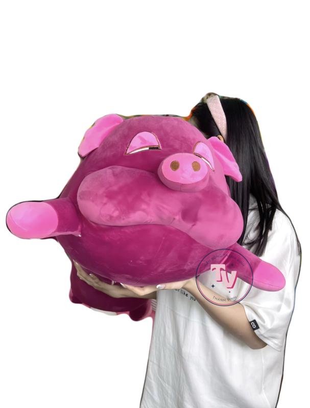 Gấu Bông Heo Mắt Híp Màu Đỏ Đô 1m1 Vải Miniso Mềm Mịn Dễ Thương Đồ Chơi Thú Bông Thú Nhồi Bông Toy Voi Phát Nhạc