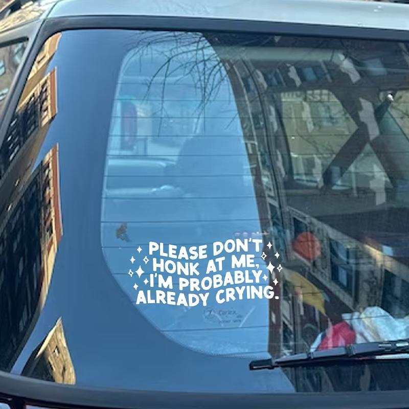 Funny Slogan Car Bumper Sticker, Trendy Car Decal Sticker, Cute Car Decorative Sticker, Universal Car Exterior Decoration Accessories for Women & Men 2