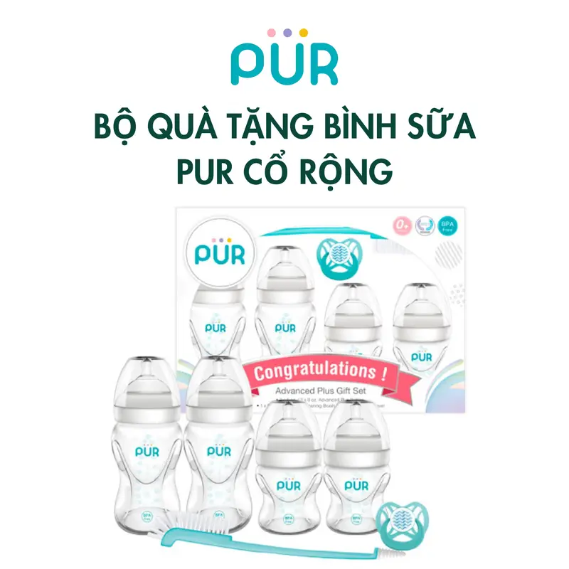 PUR - BỘ QUÀ TẶNG BÌNH SỮA PUR CỔ RỘNG (7003) 1