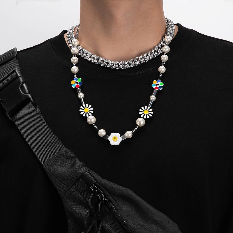 Vòng Cổ Hoa Cúc, Phong Cách Hip Hop Đen, Dây Chuyền Áo Len Đính Cườm Dài, Thích Hợp Cho Đường Phố Hoa Hướng Dương, Thời Trang Chính Hãng, Xu Hướng INS