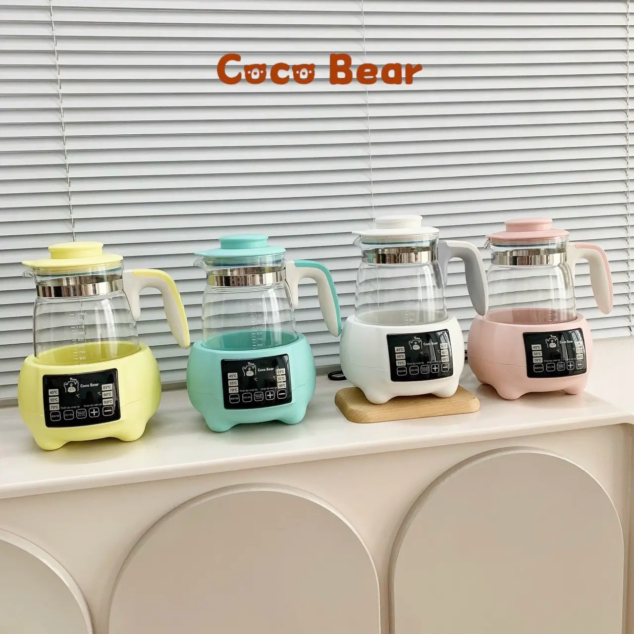 Ấm Đun Nứơc Cocobear, Pha sữa , Hâm sữa cho bé Đun Nước Ấm Siêu Tốc