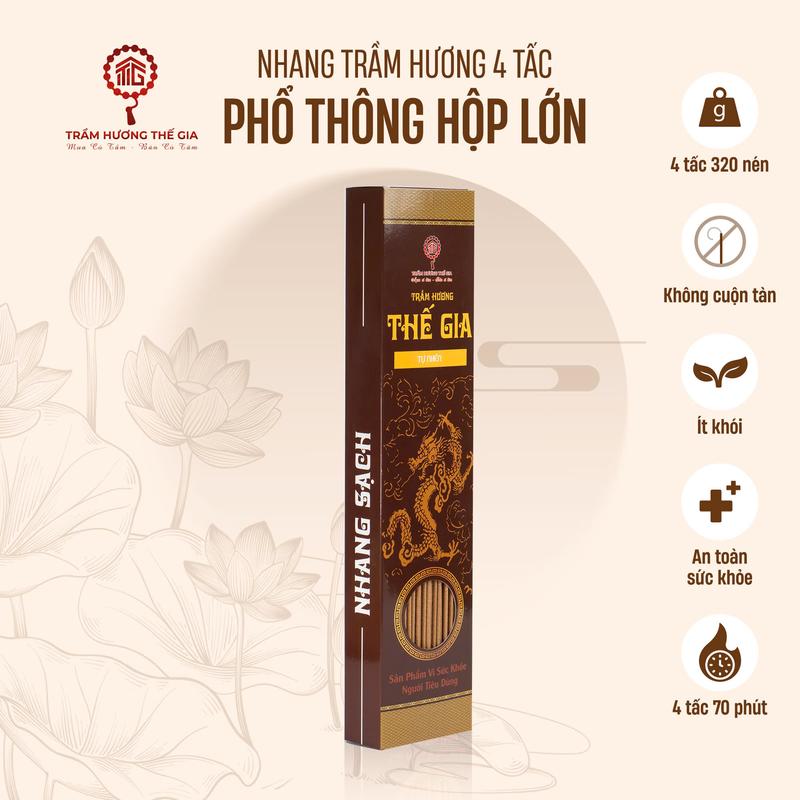 Thông Dụng Nhang Trầm Hương 40cm 400g ~ 260 nén - Thơm dịu nhẹ Dầu Thơm Phòng Dầu Thơm Nước Hoa - Trầm Hương Thế Gia