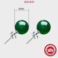 Gambar AGIAO Anting Stud Chalcedony 8mm Yang Sederhana Dan Bergaya - hijau, 8mm dari A.GIAO.ID Kab. Gresik 3 Tokopedia