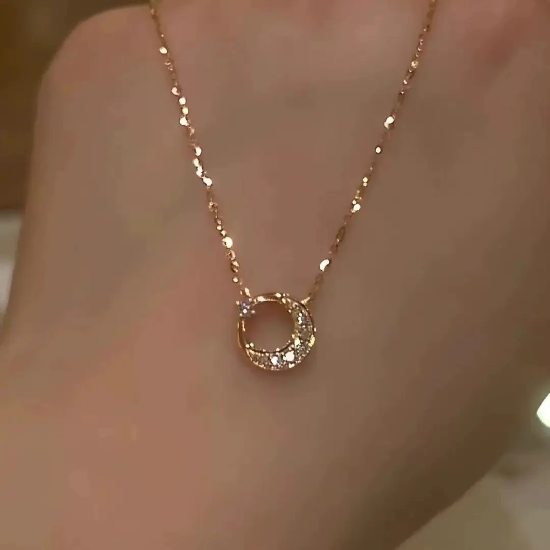 Vòng Cổ Ngôi Sao Mặt Trăng Mặt Trời, Dây Chuyền Xương Đòn Tinh Tế Dành Cho Phụ Nữ, Thời Trang, Dễ Phối Đồ Thích Hợp Làm Quà Tặng Sinh Nhật, Vòng Cổ
