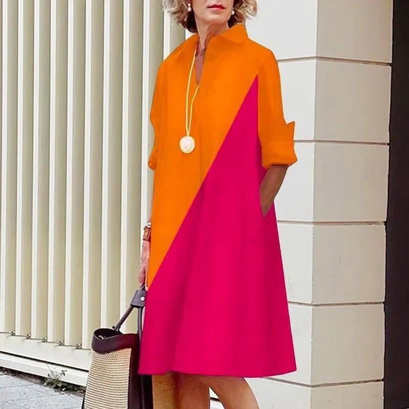 Product Introduction of Plus Size S-4XL Women Shirt Dress Cotton Floral Dot Print Button A Line Midi Knee Length Slim Loose Spring Summer Autumn Fashion Casual Elegant Long Sleeve Black White 23
