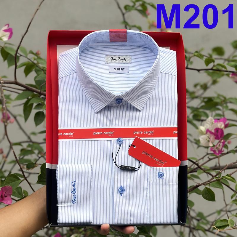 Áo Sơ Mi Nam Pierre Cardin, Áo Sơ Mi Công Sở Dài Tay Sang Trọng, Lịch Sự, Vải Cotton Cao Cấp Kẻ Caro Xanh Lam Mẫu Mới 2024