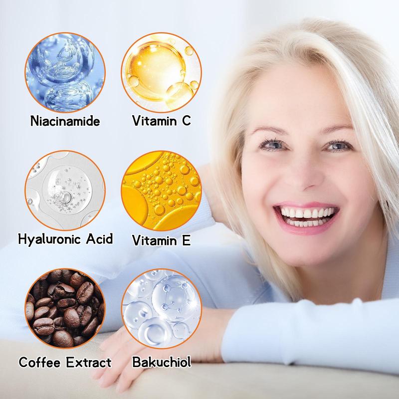 Vitamin C & Turmeric & Collagen Skin Care Kit, 6 Counts/set Facial Cleanser & Toner & Eye Cream & Serum & Face Cream & Mask, Moisturizing Skin Care Kit for Women 6