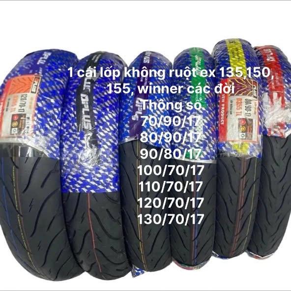 1 lốp thương hiệu  DPLUS dành xe Exciter winner raider satria sonic không ruột gai 355 ( SL 1 cái ) Phụ Kiện vỏ