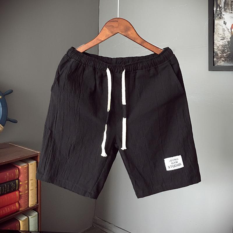 Quần Soóc Vải Lanh Cotton, Phong Cách Mùa Hè, Dành Cho Nam Giới, Ngoại Cỡ, Hợp Xu hướng Nhật Bản, Béo Và Rộng, Quần Thường Ngày Mỏng, Quần Cropped Xén, Thích Hợp Cho Bãi Biển 2
